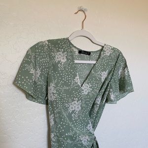 Green Floral Bridesmaid Dress